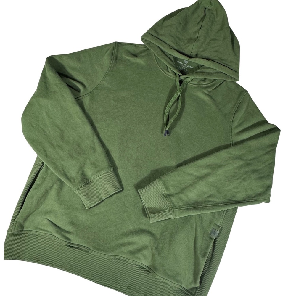 Mack Weldon Hoodie Mens XXL Green Ace Pullover Ribbed Side Pockets